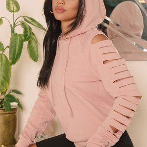 Stylish Hoodie w/ cutout sleeve detail